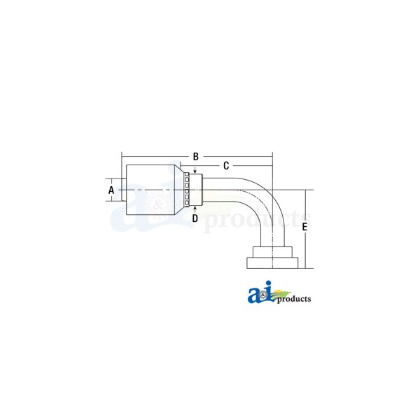 HW-C62 Code 62 Flange Head - 90 Degree Elbow 6 x4 x3
